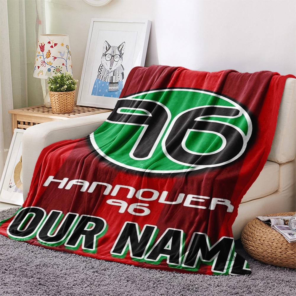 1PC Custom Name Hannover 96 Patterned Flannel Blanket Suitable For All Seasons for Home Decor Warmth and Comfort Gifts Holiday Present