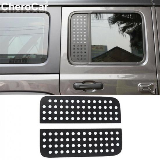

Black Rear Door Window Glass Panel Cover Trim For Jeep Wrangler JL 2018- 4Dr