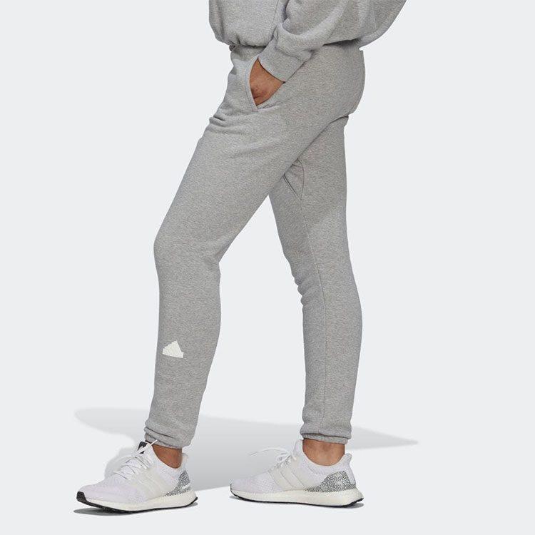 adidas Knitted Sweatpants Women's Gray Moderate Cuffed Pants HG4363