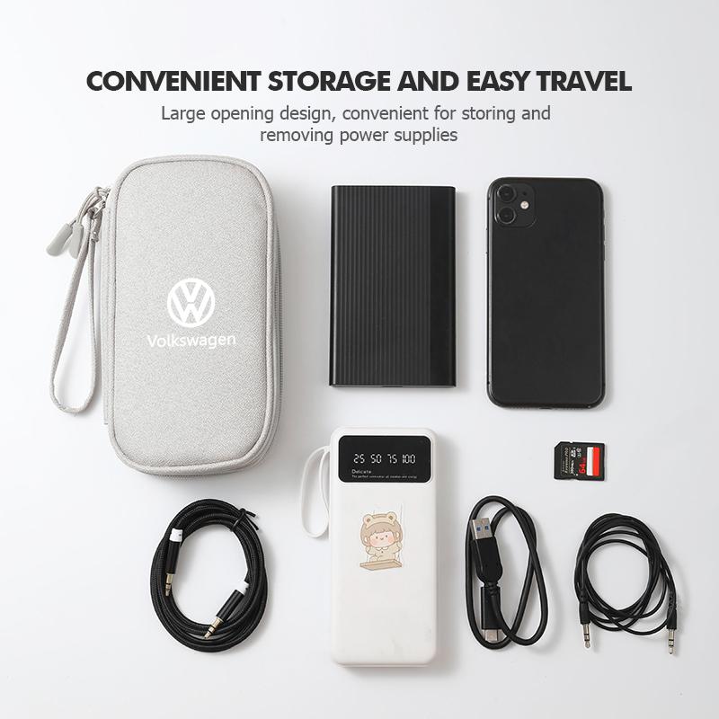 2026 Hot For Volkswagen VW Car Storage Bag Earphone USB Data Cable Travel Organizer For Volkswagen VW Polo Jetta Sagitar Magotan