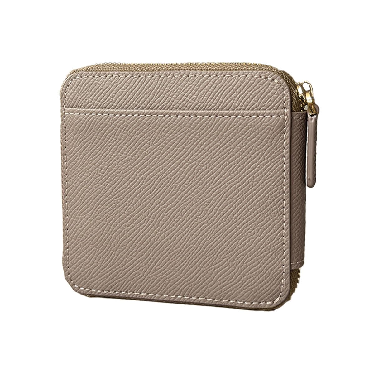 

Gisele Women s Genuine Leather Bifold Mini Wallet, Compact, Slim, Large Capacity, Zipper-Around Card Case, Anti-Skimming, Grayish Beige