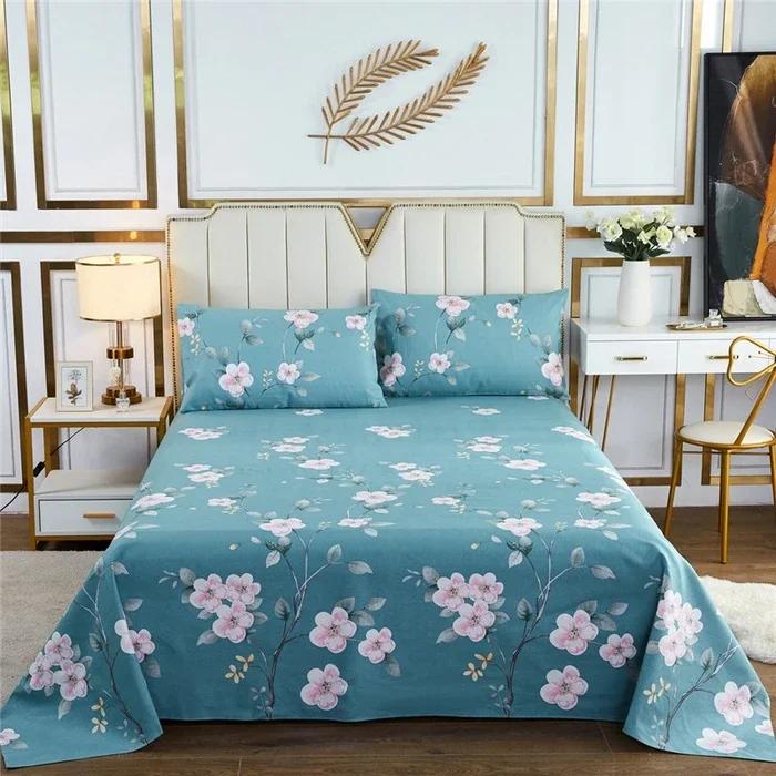 Creative Ethnic Flower Bed Sheet Set 3Pcs Cotton Thickened Bed Sheets Pillowcases Luxury Nordic Queen King Size Bedding Set