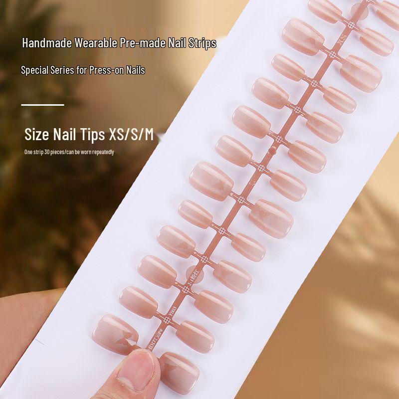 

Pink Butterfly Cat Eye Wearable Nails - Autumn/Winter Nail Art Strips Glue Type