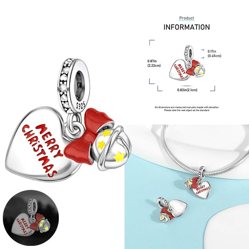 Christmas Charms Copper Elk Santa Claus Bead Snowflake Bell Snowman Charm Fit Original Bracelet Diy Jewelry