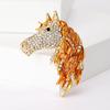 Horse Head Brooch Sparkling Alloy Animal Lapel Pin Rhinestone Inlaid Horse Brooch Clothes Accessory for Men Women Horse Lover Gift