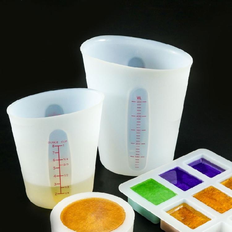 2Pcs Set Measuring Cups with Graduated Scale 250/500ml Laboratory Capacity Cups