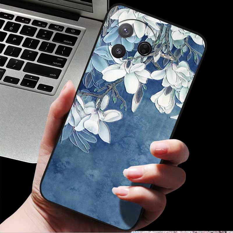 For Xiaomi Poco F7 Pro/ Poco F7 Ultra 5G 3D Relief Flower Emboss Soft Silicone Back Cover Case for Poco F7 Pro Ultra Relief Case
