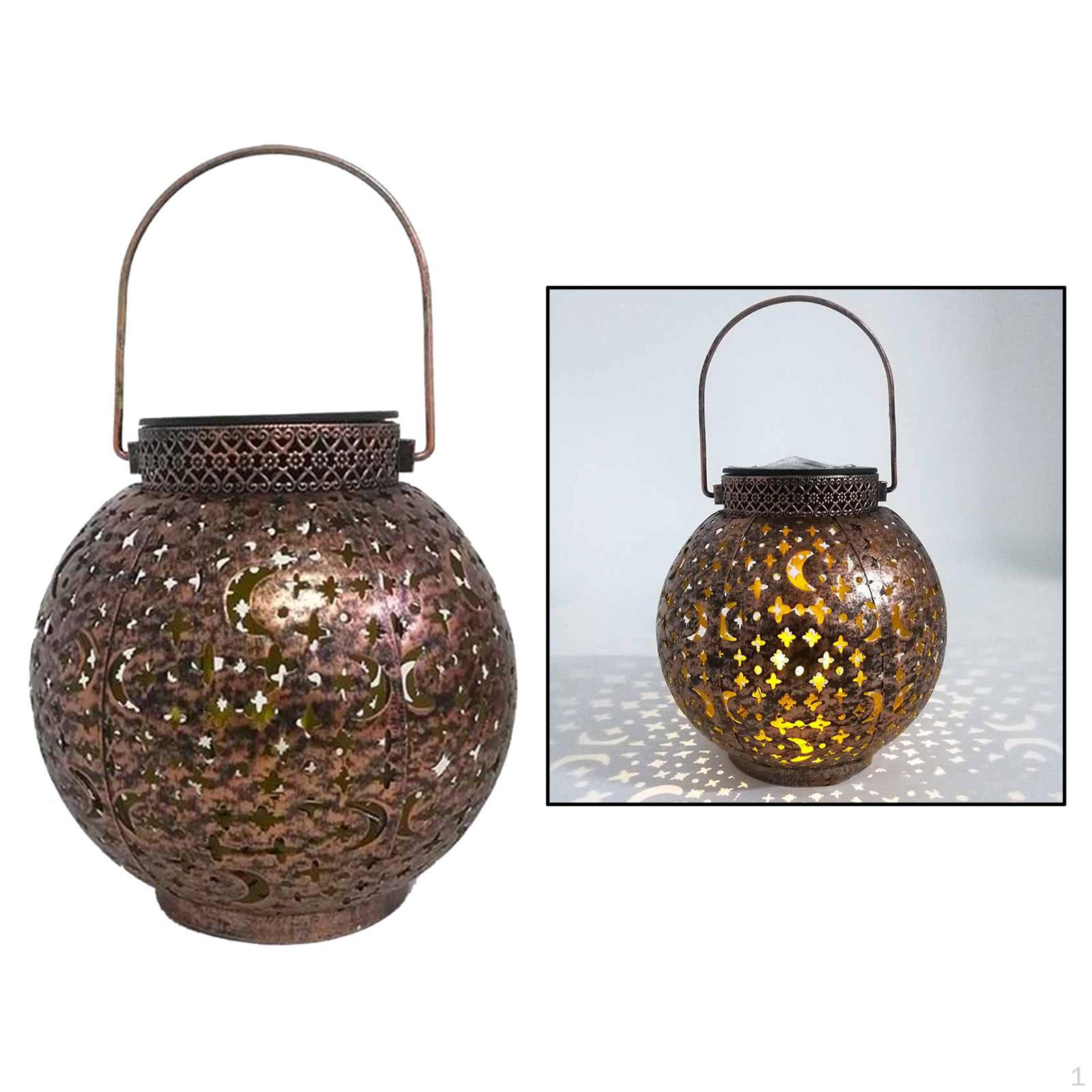 Садовый подвесной фонарь Ажурный ландшафтный светильник Stars Moon Brown