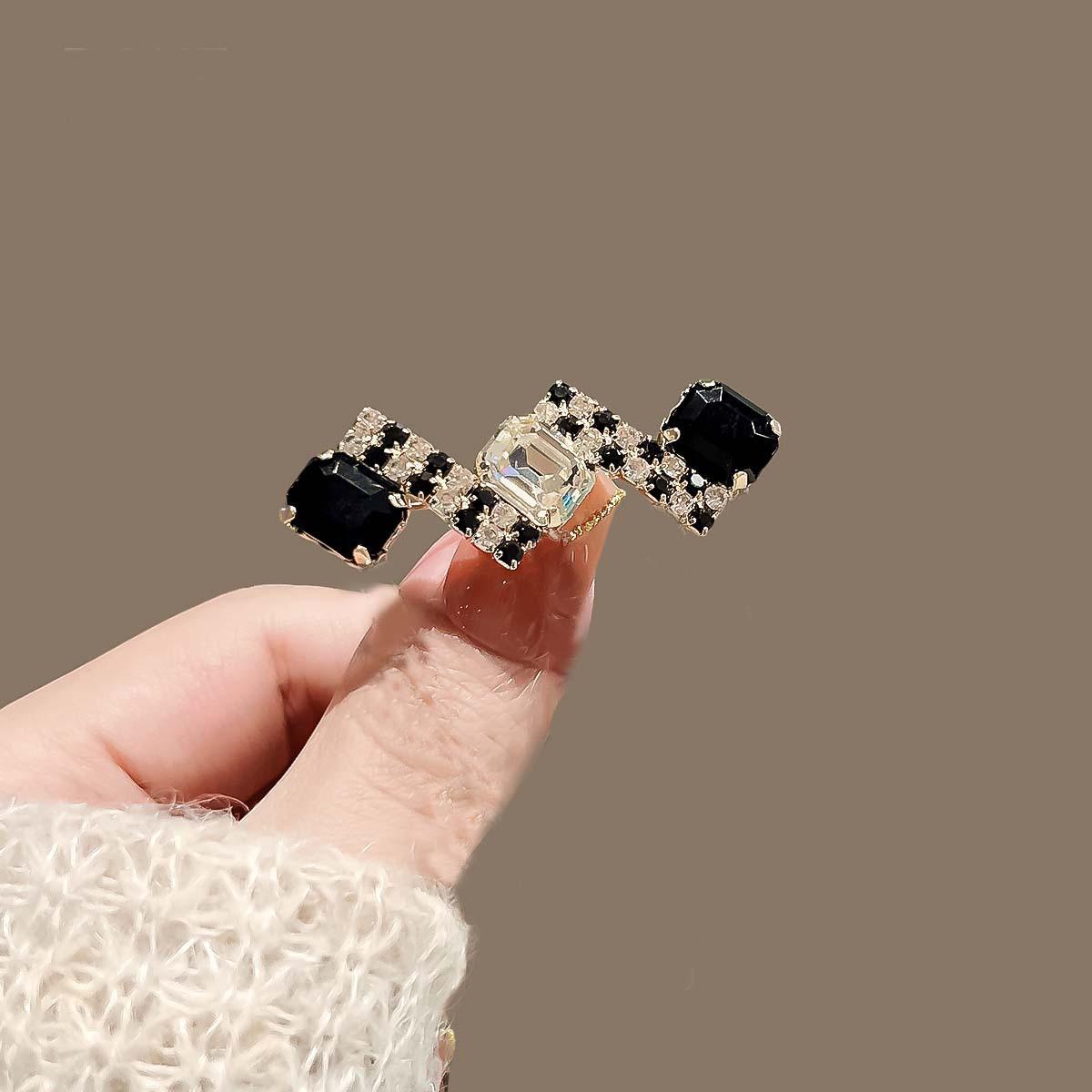 

Модная брошь, брошь с бриллиантами, брошь для костюма, аксессуары чёрный