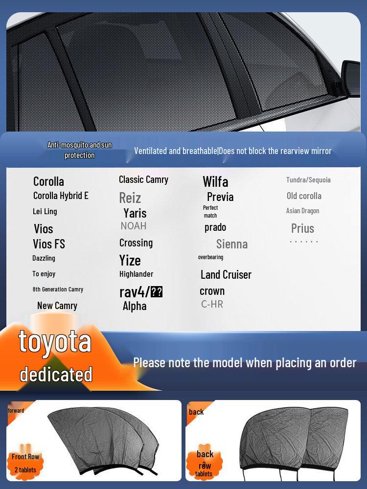 Car Window and Sunroof Anti-Mosquito Mesh: Insect-proof Sun Protection Screen & Curtain.