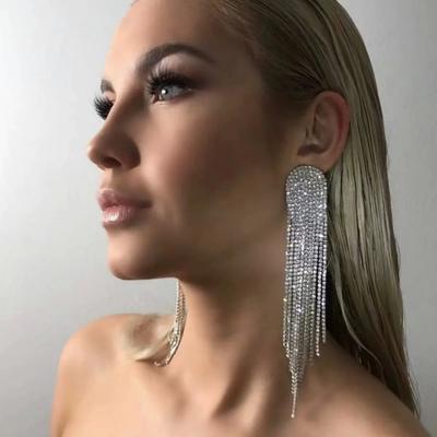 Nový trend Šumivý kamínkový střapeček Řetízek s drápem dámské Náušnice Večírek Svatba Módní doplňky Šperky