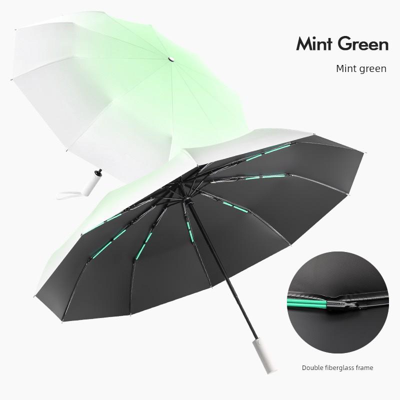 Automatic Gradient Color Umbrella for Women, Sun Protection and Uv Protection Dual-Purpose Black-Coated Umbrella for Men, Large Umbrella