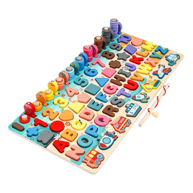 

Деревянный пазл для детей, математика, изучение чисел, рыбалка, детская игрушка, образование