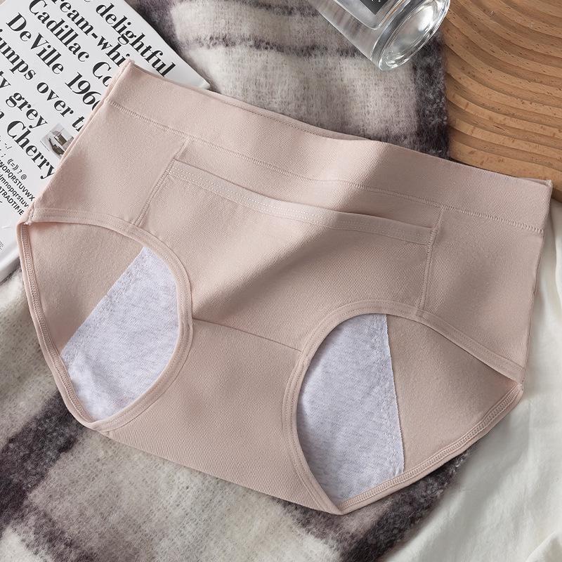 Women's Leak-Proof Pure Cotton Menstrual Panty with Antibacterial Crotch and Pocket Warmer