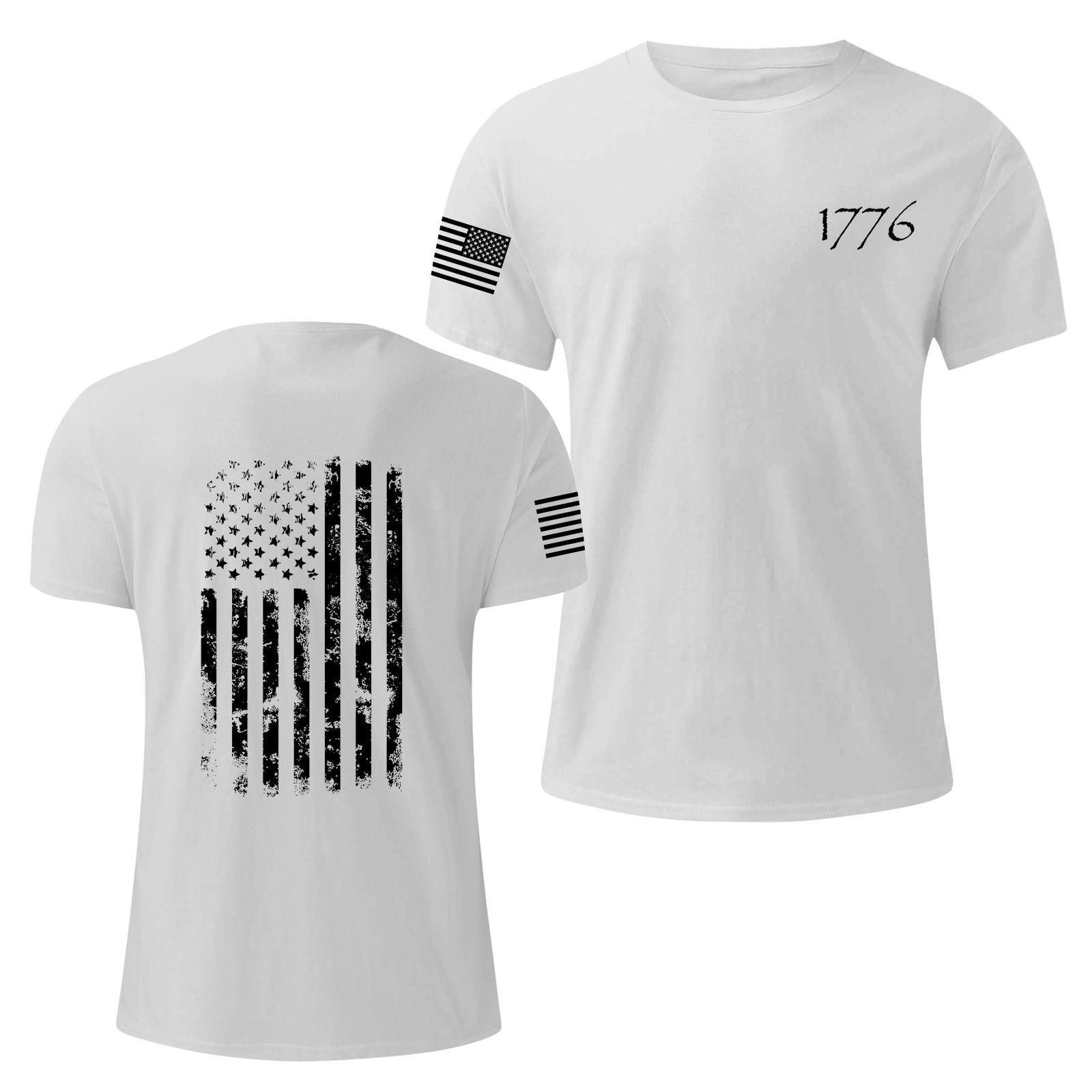 

Мужская модная повседневная футболка с круглым вырезом и коротким рукавом с принтом «День независимости» XL белый