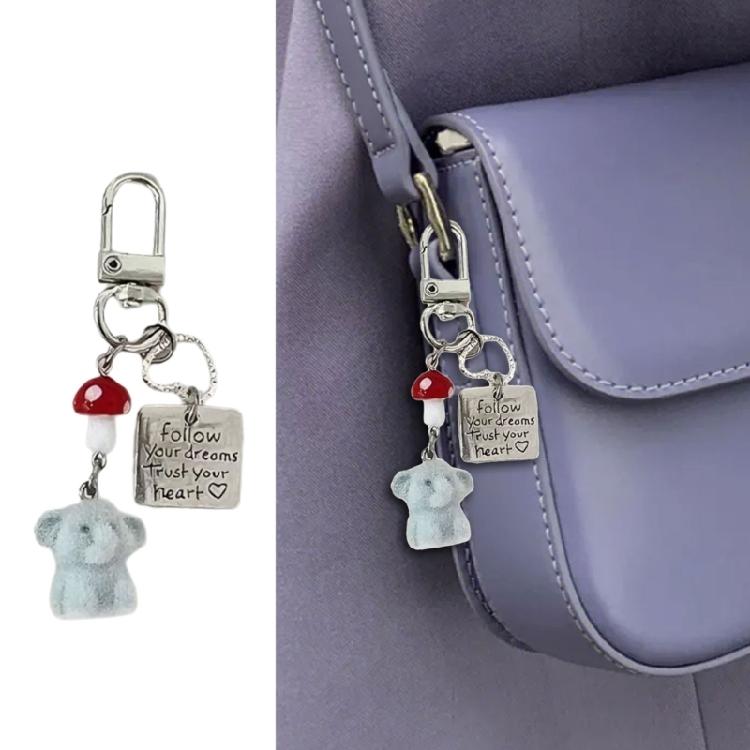 Stylish Red Mushroom Elephant Keychain Handmade Key Holder Accessory Lightweight Resin Alloy Charm For Phone Keys