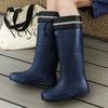 Water shoes extra high tube flat rain shoes men's closure plus fixed cotton lint long rain boots size waterproof glue shoes winter