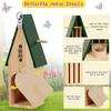 Hanging Butterfly Shelter Weather Resistant Wooden Habitat Feeder For Outdoor Garden