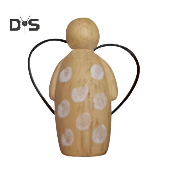 

Ангел-хранитель в коробке для особенного друга, деревянная фигурка ангела ручной работы с проволочными крыльями, открытка с эмоциональной поддержкой, настольная статуэтка ангела для каминного столика 1pc