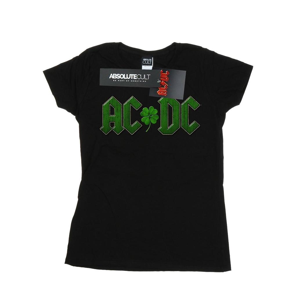 AC/DC Womens/Ladies Shamrock Logo Cotton T-Shirt