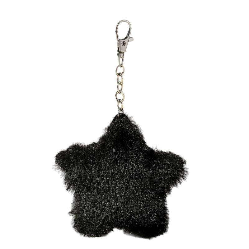 Cute Plush Five-pointed Star Charm Keychain Soft Stuffed Ornament Keyring Lovely Pendants for Purse Bag Backpack Handbag