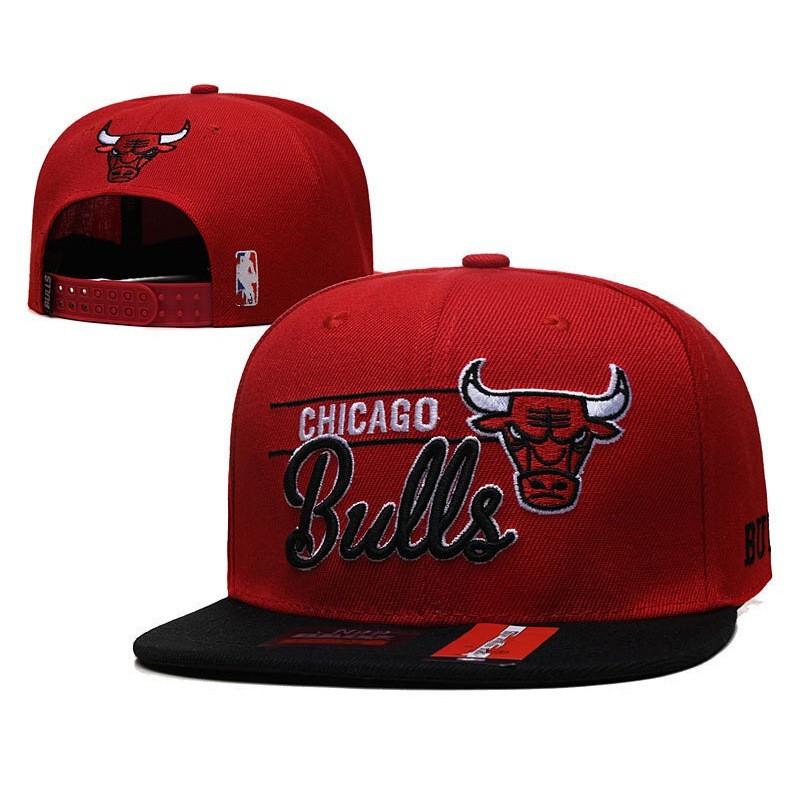 Flat Brim Embroidered Baseball Cap Adjustable Sport Sun Hat Bulls Team