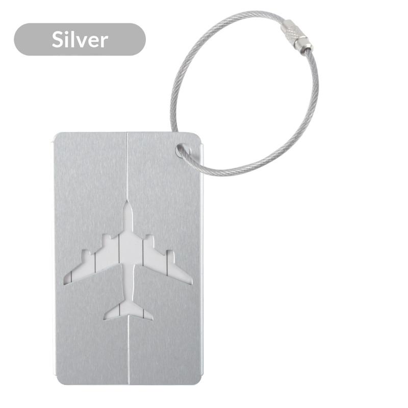 Luggage Tag Airplane Aircraft Luggage Tag Aluminium Alloy Anti-Loss Id Card Solid Color Travel Accessories