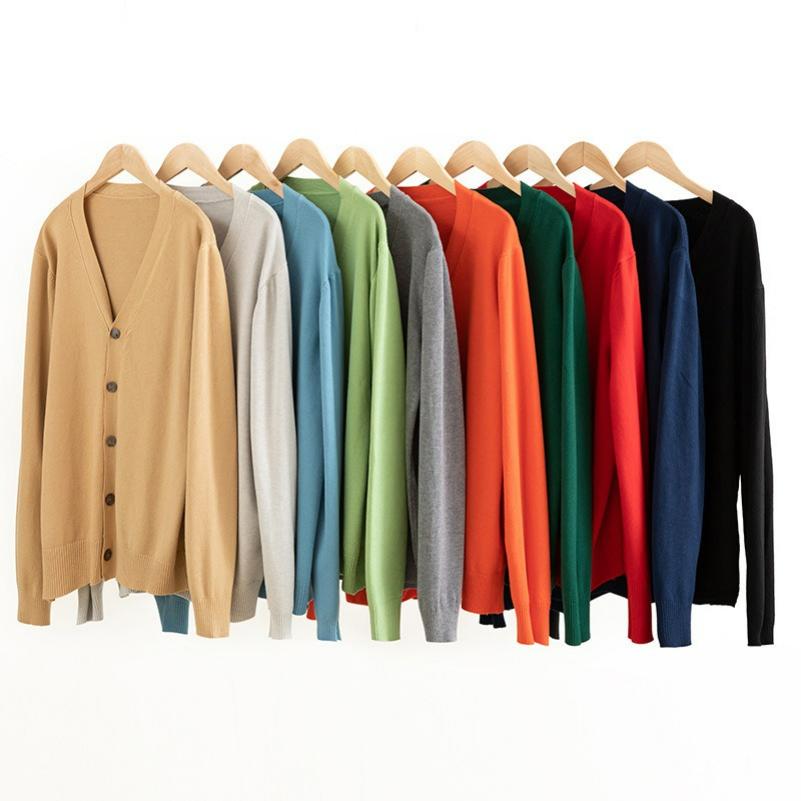 Classic V-neck Cardigan Men's Sweater Loose Trend All-match Sweater Jacket Top Cardigan