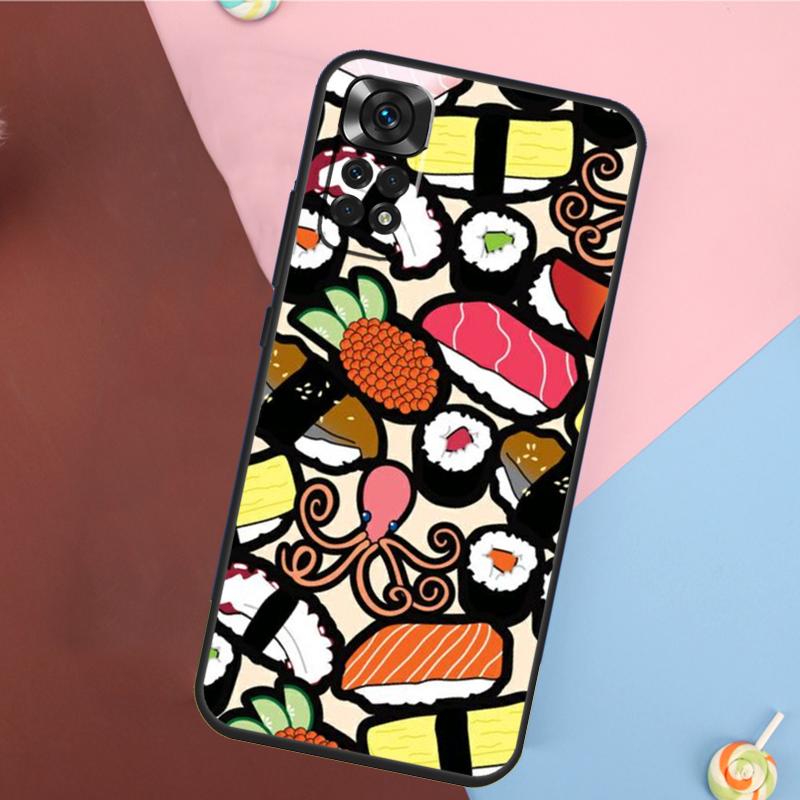 Sushi Maki Rice Kitchen Food Cute Cover For Xiaomi Redmi Note 13 Pro 14 12 11 9 10 9S 10S 11S 12S Redmi 10C 12C 13C 14C Case