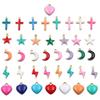 5pcs Double-Sided Stainless Steel Enamel Drip Oil Lightning Charm Pendants for DIY Bracelets and Necklaces