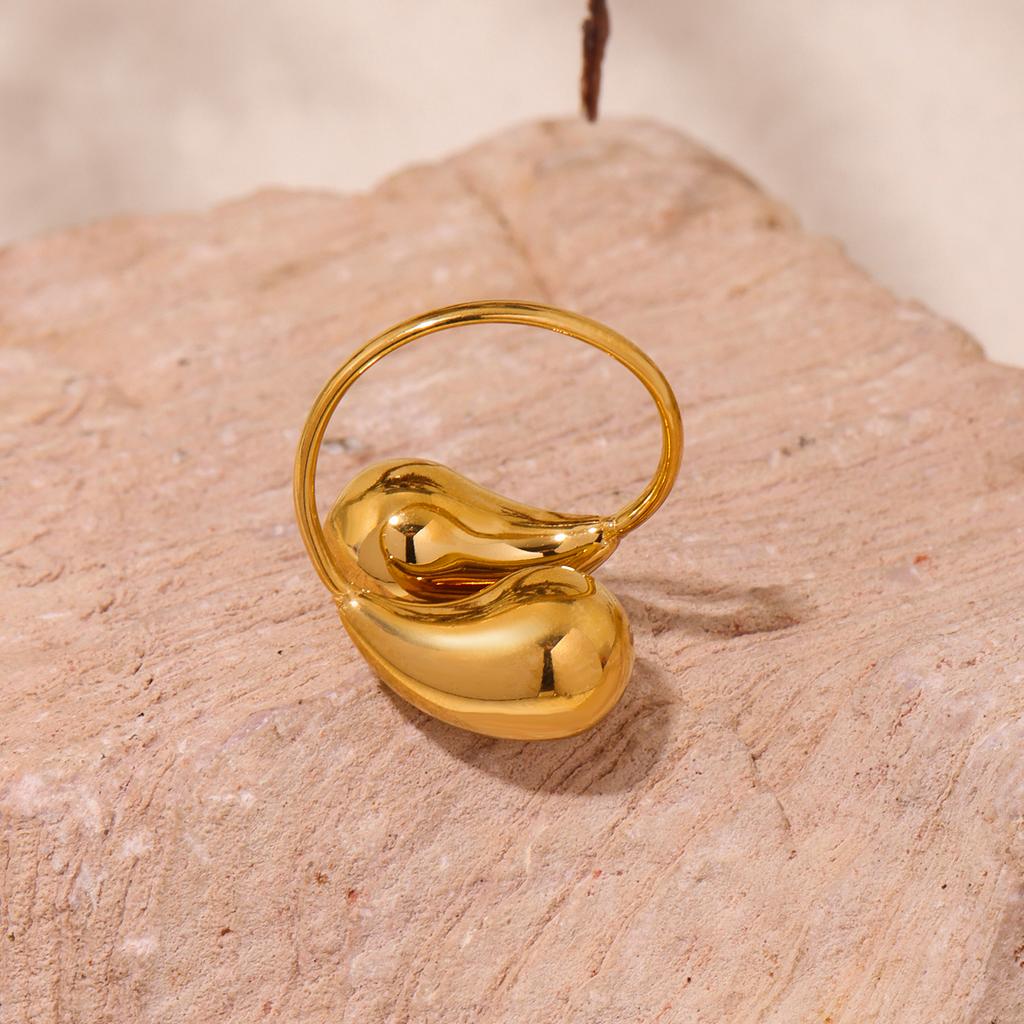 Gold Color Zinc Alloy Stainless Steel Ring for Womens Fashion Hollow Out Spherical Chunky Rings Female Punk Luxury Zircon