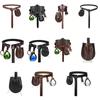 Medieval Waist Guard Leather Side Pack Medieval Leather Belt Waist Bag Potion Bottle Medieval Costume Accessory