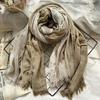 Japanese & Korean Style Autumn/Winter Unisex Striped Scarf In Cotton, Linen & Silk