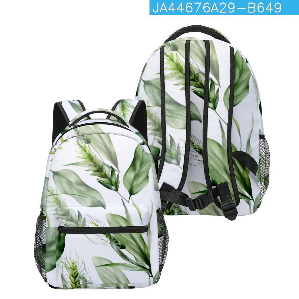 Cartoon Novelty Kpop Youthful School Bags Unisex Leaves Travel Bags 3D Print Oxford Waterproof Notebook Shoulder Backpacks