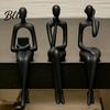 Sculpture d'Art Minimaliste 3 Pièces/Ensemble Figurines Humaines Abstraites Sculpture Moderne Imprimée en 3D