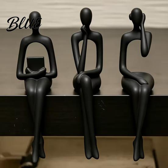 Sculpture d'Art Minimaliste 3 Pièces/Ensemble Figurines Humaines Abstraites Sculpture Moderne Imprimée en 3D