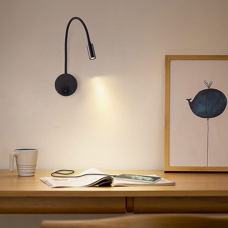 Flexible LED Spotlight: 1W/3W Wall Lamp for Clothing Store, Entrance, Painting, or Bedside Use