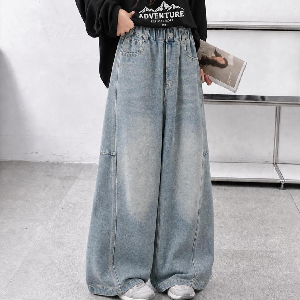 Herbst 2026 Mädchen Weite Golfhose - Gerade, Vielseitige Jeans für Kinder
