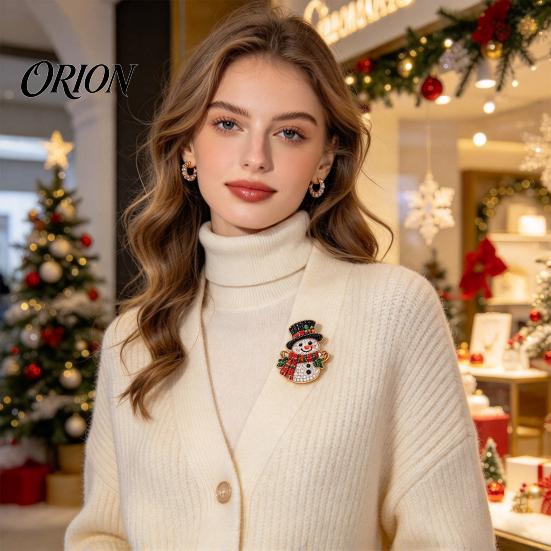 Clothing Embellishment Brooch 6Pcs/Set DIY Christmas Rhinestone Painting Kit, Santa Snowman Reindeer Tree Candy Cane Badge Bell Pin, Holiday