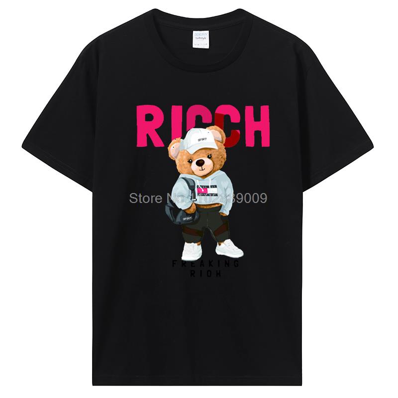 Teddy Bear Playing Badminton Tshirt Exercise Clothing T-shirt Graphics Kawaii Men Women Short Sleeve Printed T Shirt Top Tees
