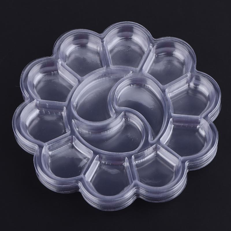 10 Pcs Disposable Gouache Oil Painting Palette Plum Blossom Shape Painting Art Palette Washable Watercolor Paint Palette