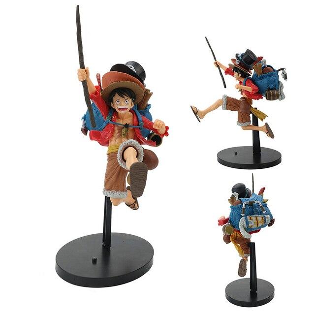 One Piece Monkey D. Ruffy Anime Actionfigur Modell Rucksack Laufende Statue Sammlung Spielzeug für Kinder Desktop-Dekoration