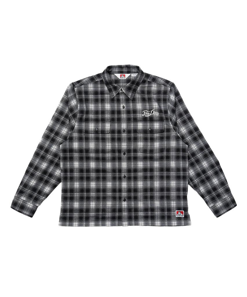 BEN DAVIS White Label Embroidered Plaid Shirt Brick