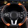 Leather Car Steering Wheel Cover, Non-Slip Car Wheel Cover Protector Breathable Microfiber Leather Universal Fit for Most Cars