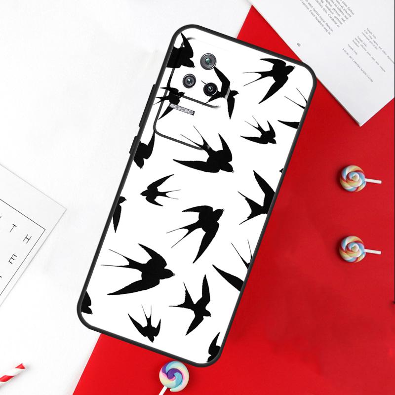 Swallow Collage Pattern Cover For Xiaomi 13T 11T 12T 14T Pro 13 14 15 Ultra POCO X7 Pro X3 X5 X6 F5 F6 M6 Pro Case