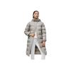 Li Ning Fitness Series Solid Color Long Hooded Sports Down Jacket Women outerwear Gypsum-Gray AYMT088-2