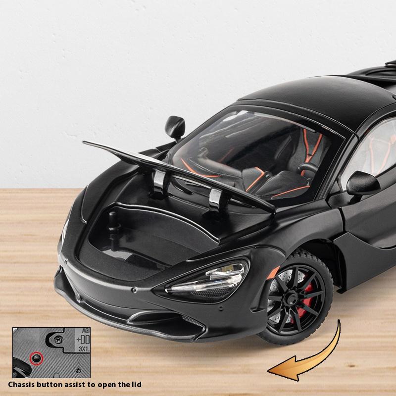 Super Sportcar Toy Simulation 1/24 720s Car Model Alloy Die Cast With Sound Light Pull Back Toys Vehicles Models Children Gifts