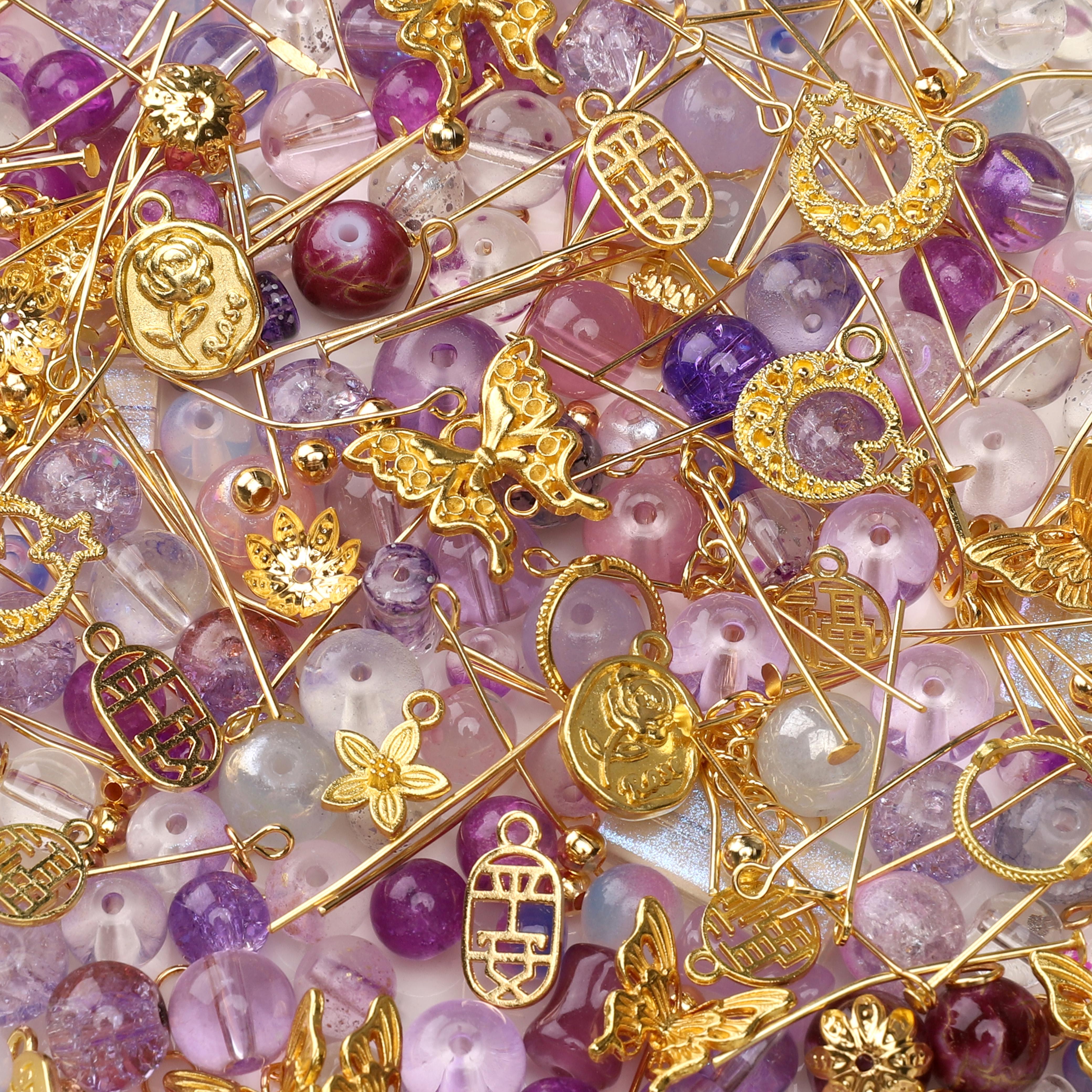 

Скляні намистини Метелик Листя вишні Сплавні шарми Аксесуари для виготовлення ювелірних виробів 04 фіолетовий