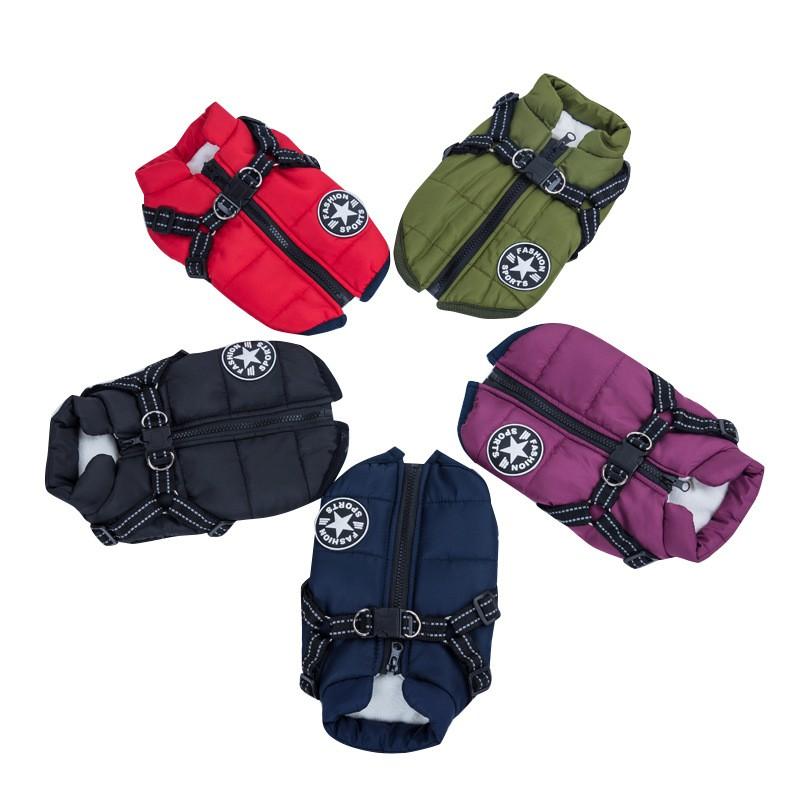 Warm Waterproof Dog Vest With Reflective Trim Large Breeds Winter