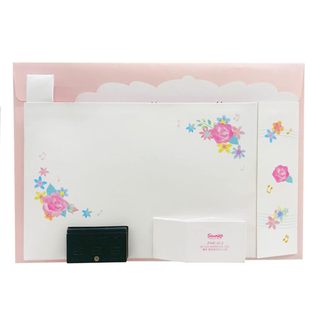 Sanrio Melody Card Birthday Musical Notes and BIRTHDAY TO Music Box Ships SANRIO 832197 Card, Laser-Cut Flowers, "HAPPY YOU," Card, Internationally,